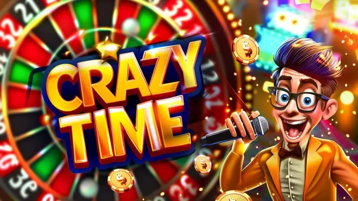 1777BDT11 Crazy Time colorful game stage with interactive segments and live host action 1777BDT11 Crazy Time colorful game stage
